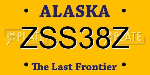 ZSS38Z Alaska License Plate