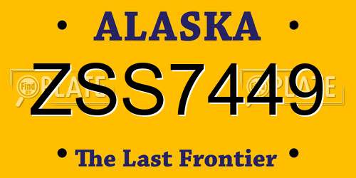 ZSS7449 Alaska License Plate
