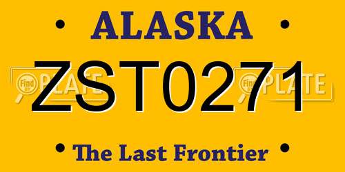 ZST0271 Alaska License Plate