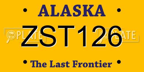 ZST126 Alaska License Plate