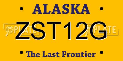 ZST12G Alaska License Plate