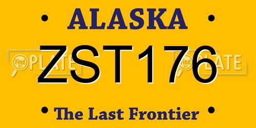ZST176 Alaska License Plate