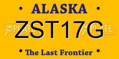 ZST17G Alaska License Plate