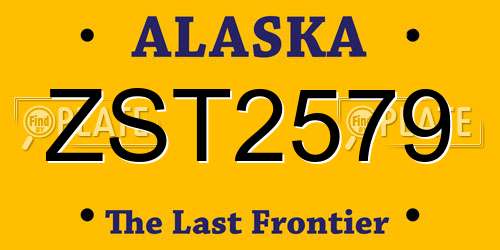ZST2579 Alaska License Plate
