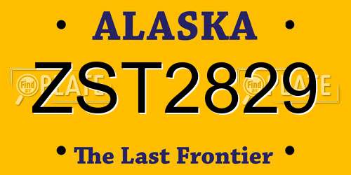ZST2829 Alaska License Plate