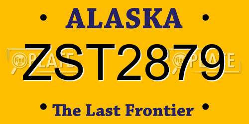ZST2879 Alaska License Plate