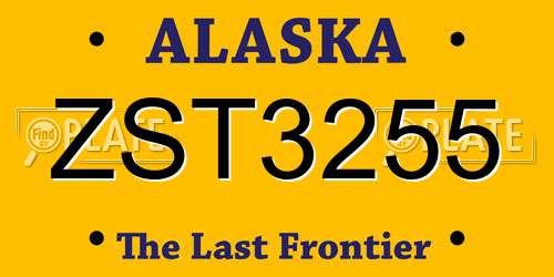 ZST3255 Alaska License Plate