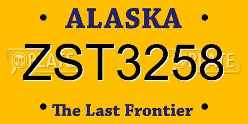 ZST3258 Alaska License Plate