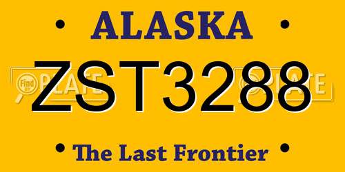 ZST3288 Alaska License Plate