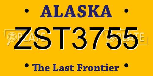 ZST3755 Alaska License Plate