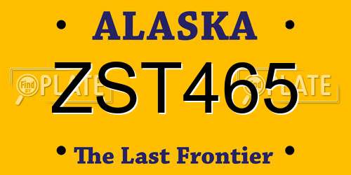 ZST465 Alaska License Plate