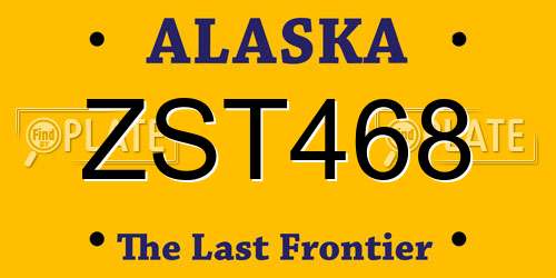 ZST468 Alaska License Plate