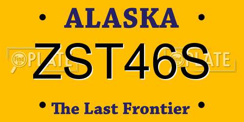 ZST46S Alaska License Plate