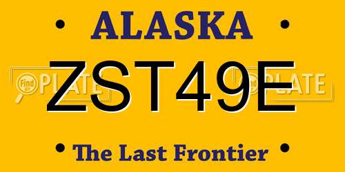 ZST49E Alaska License Plate