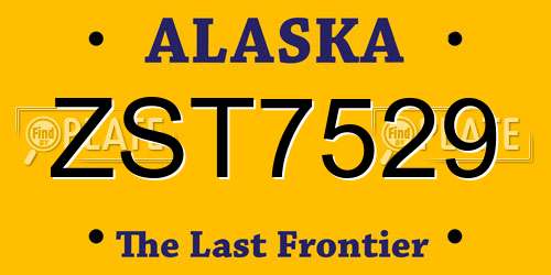 ZST7529 Alaska License Plate