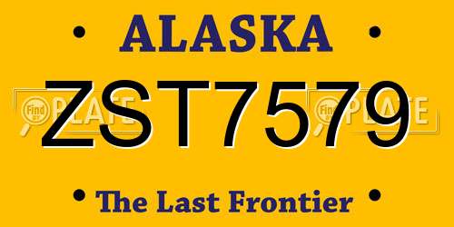 ZST7579 Alaska License Plate