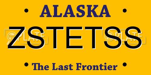 ZSTETSS Alaska License Plate