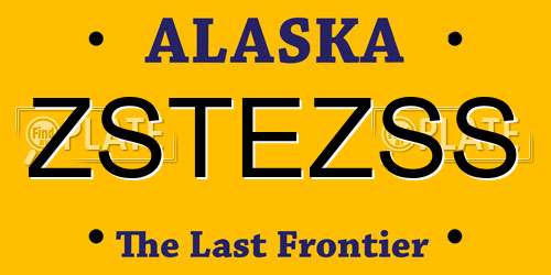ZSTEZSS Alaska License Plate