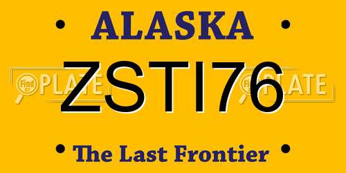 ZSTI76 Alaska License Plate