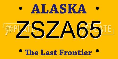 ZSZA65 Alaska License Plate