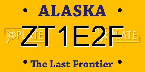 ZT1E2F Alaska License Plate