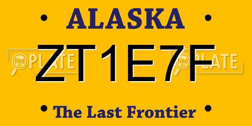 ZT1E7F Alaska License Plate
