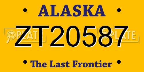 ZT20587 Alaska License Plate