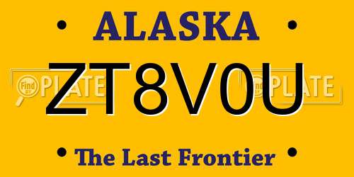 ZT8V0U Alaska License Plate