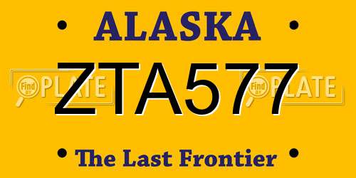 ZTA577 Alaska License Plate