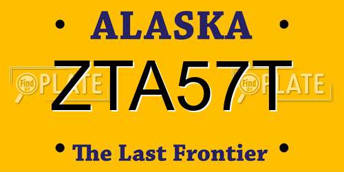 ZTA57T Alaska License Plate