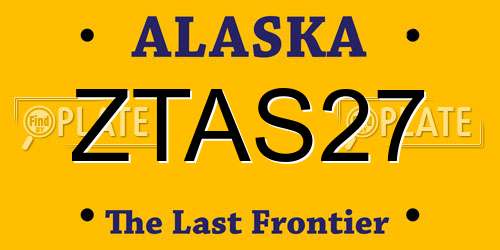 ZTAS27 Alaska License Plate