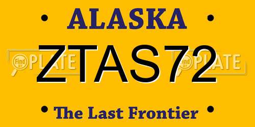 ZTAS72 Alaska License Plate