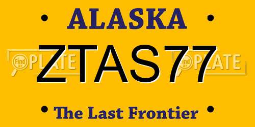 ZTAS77 Alaska License Plate