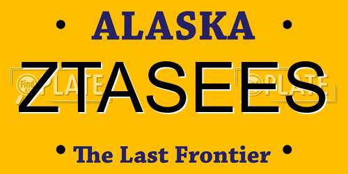 ZTASEES Alaska License Plate