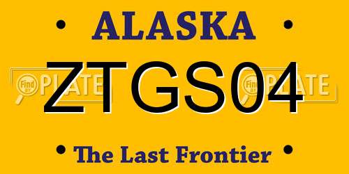 ZTGS04 Alaska License Plate