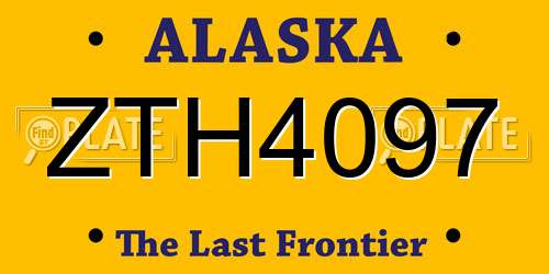 ZTH4097 Alaska License Plate