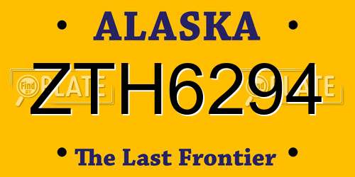ZTH6294 Alaska License Plate