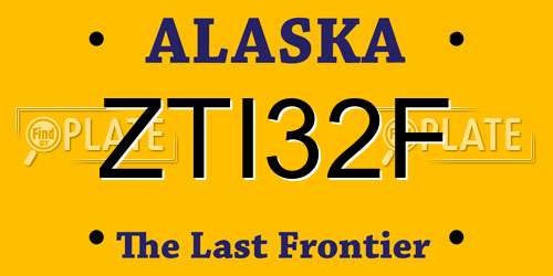 ZTI32F Alaska License Plate