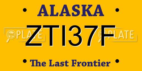 ZTI37F Alaska License Plate