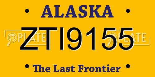 ZTI9155 Alaska License Plate