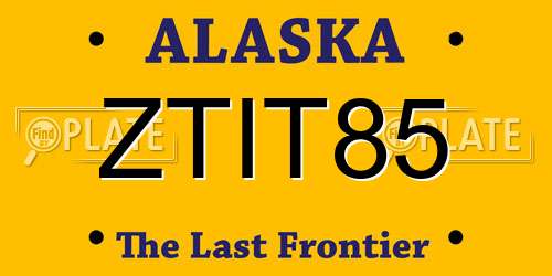 ZTIT85 Alaska License Plate