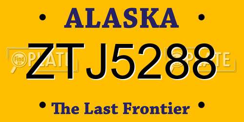 ZTJ5288 Alaska License Plate