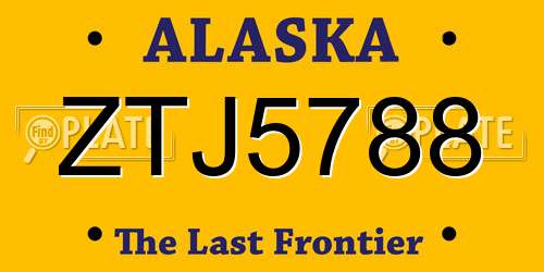 ZTJ5788 Alaska License Plate