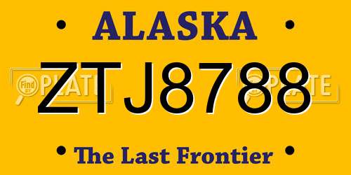 ZTJ8788 Alaska License Plate