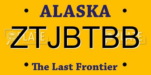 ZTJBTBB Alaska License Plate