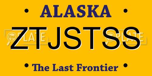 ZTJSTSS Alaska License Plate