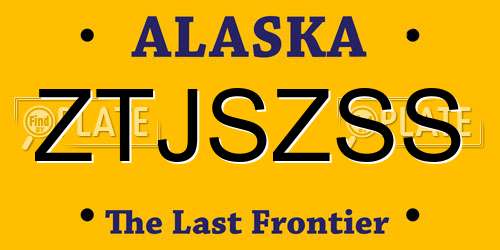 ZTJSZSS Alaska License Plate