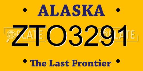 ZTO3291 Alaska License Plate