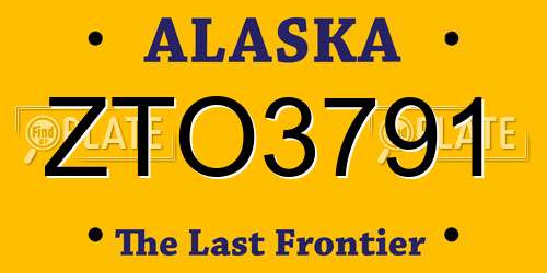 ZTO3791 Alaska License Plate
