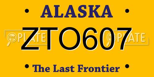 ZTO607 Alaska License Plate